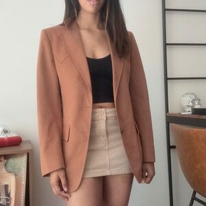 Western Blazer Ranchwear Style‎ Notch Lapel Cowboy Jacket Brown